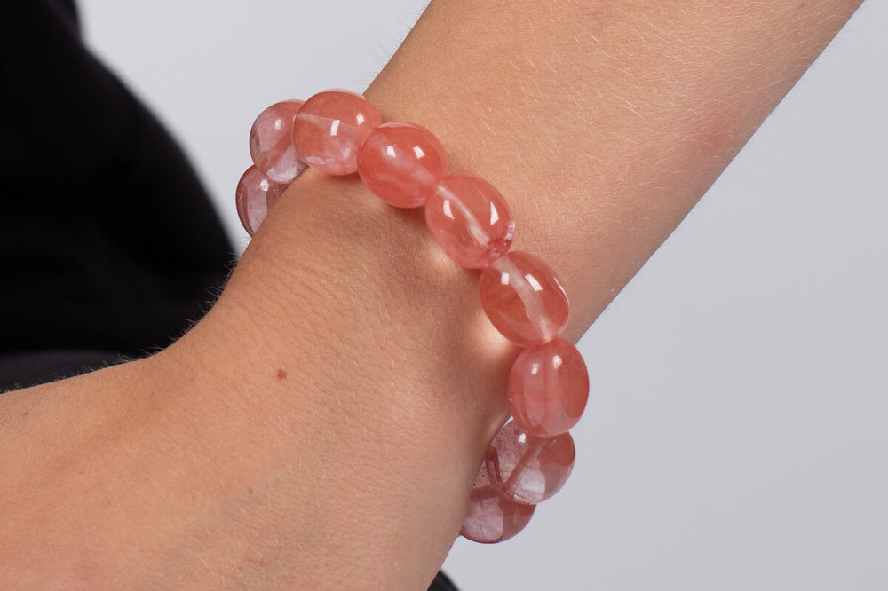 Armband Obsidian rot (Vulkanglas) #165