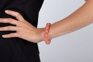 Armband Obsidian rot (Vulkanglas) #165