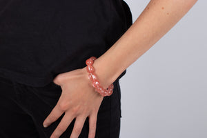 Armband Obsidian rot (Vulkanglas) #165