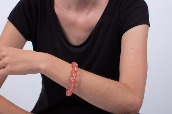 Armband Obsidian rot (Vulkanglas) #165