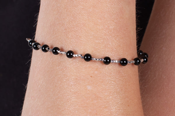 Armband Onyx mit Silber #175