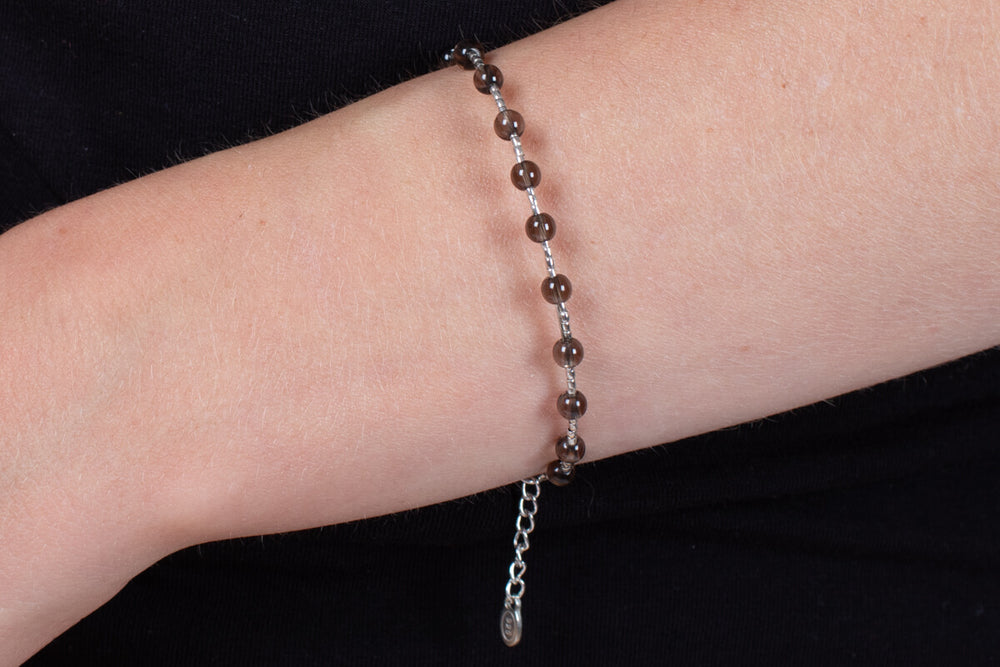 Armband Rauchquarz mit Silber #176