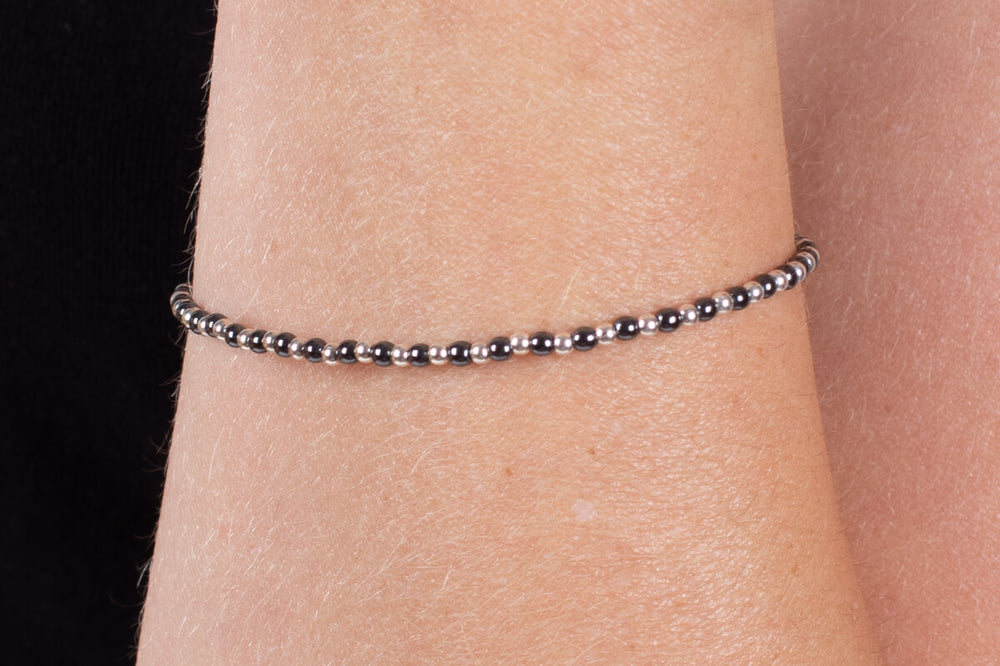 Armband Hämatit mit Silber #182