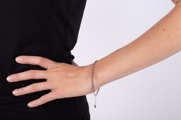 Armband Hämatit mit Silber #182