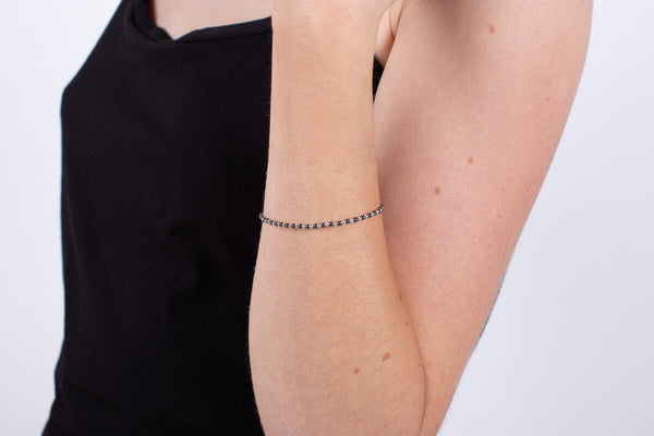 Armband Hämatit mit Silber #182