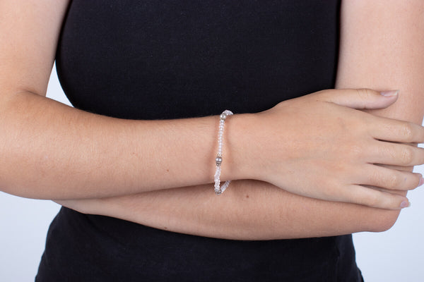 Armband Bergkristall mit Silber #187