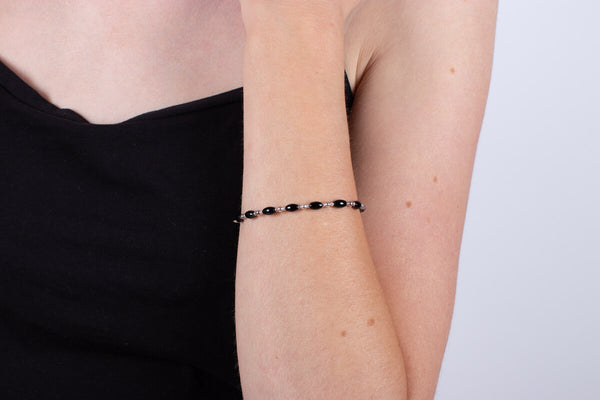 Armband Onyx mit Silber #190