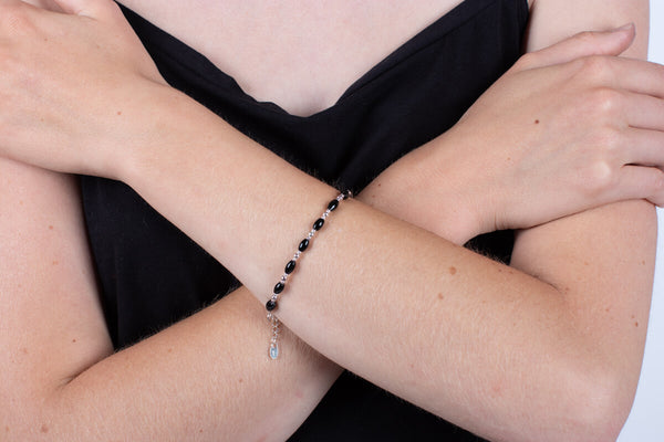 Armband Onyx mit Silber #190