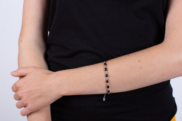 Armband Onyx mit Silber #190