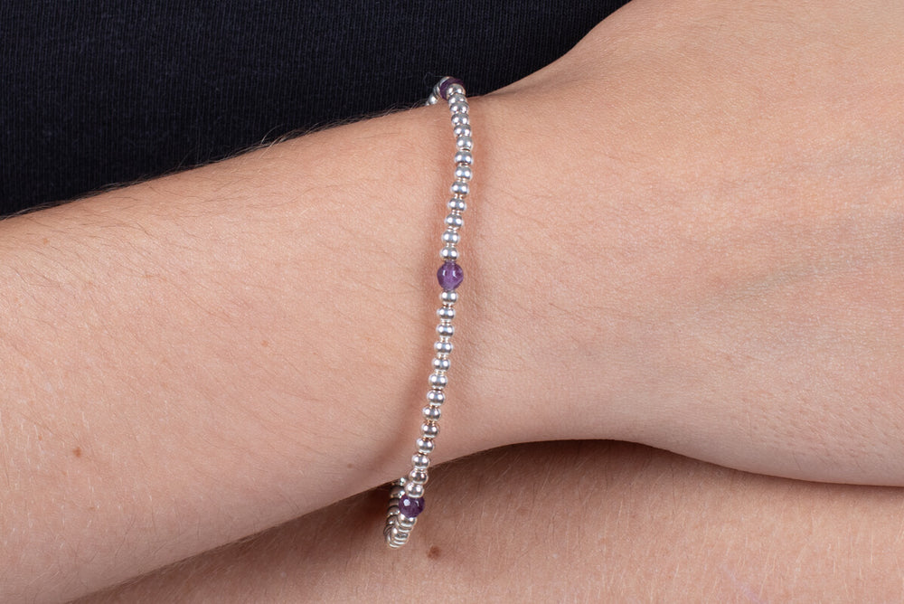 Armband Silber mit Amethyst #193