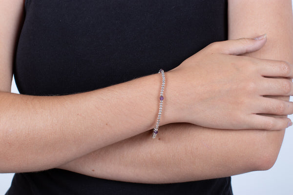Armband Silber mit Amethyst #193