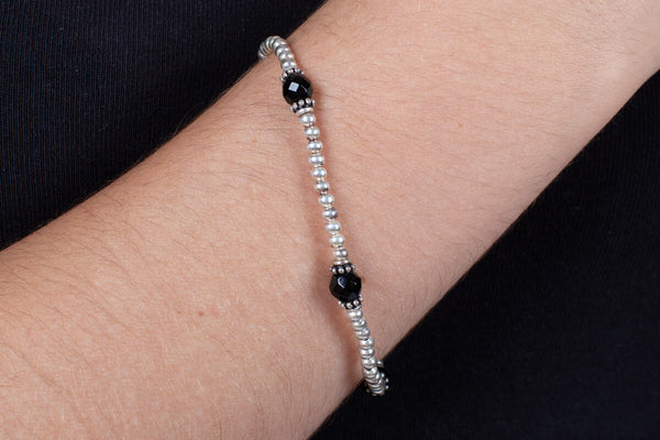 Armband Silber mit Onyx #197