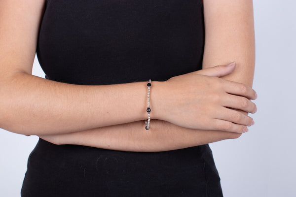 Armband Silber mit Onyx #197
