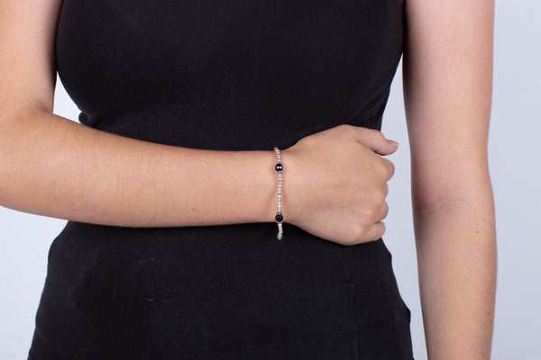 Armband Silber mit Onyx #197
