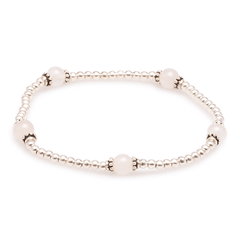 Armband Silber mit Rosenquarz