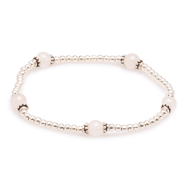 Armband Silber mit Rosenquarz #198