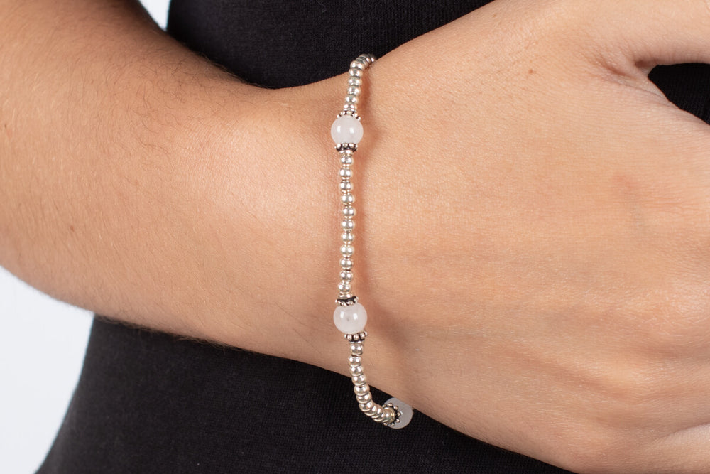 Armband Silber mit Rosenquarz #198