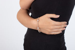 Armband Silber mit Rosenquarz #198