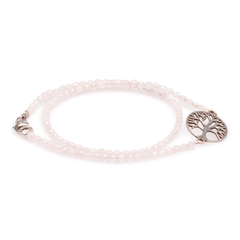 Armband (doppelt) Bergkristall mit Symbol des Lebensbaumes in Silber