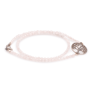 Armband (doppelt) Bergkristall mit Symbol des Lebensbaumes in Silber #202