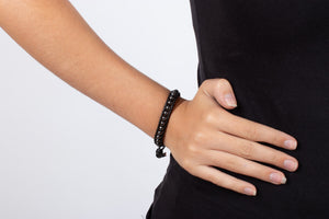 Armband Hämatit in Leder gefasst #209