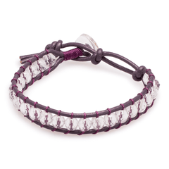 Armband Bergkristall in Leder gefasst