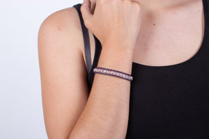 Armband Bergkristall in Leder gefasst #210