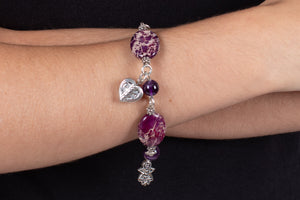 Armband Jaspis & Amethyst & Silber #218