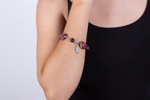 Armband Jaspis & Amethyst & Silber #218