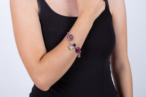 Armband Jaspis & Amethyst & Silber #218
