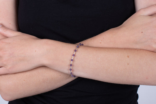 Armband Amethyst mit Silber #286