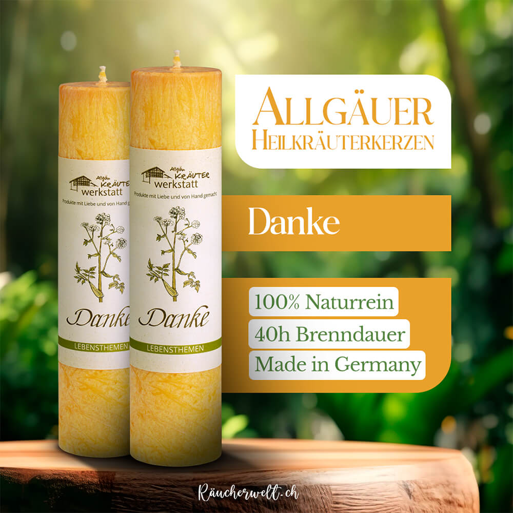 Danke - Allgäuer Heilkräuterkerzen "Lebensthemen"