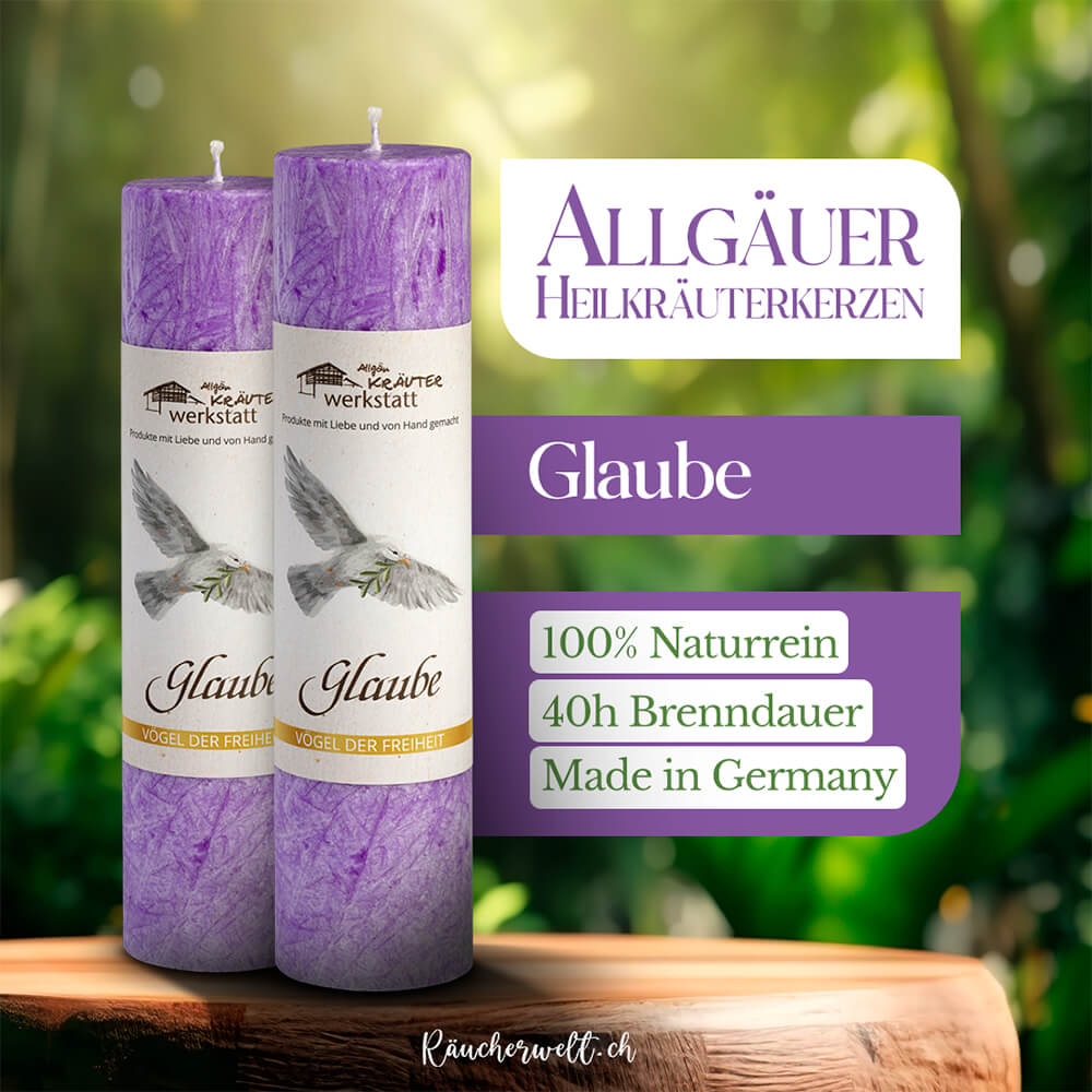 Glaube - Allgäuer Heilkräuterkerzen "Vögel der Freiheit"
