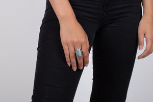 Ring Achat hellblau