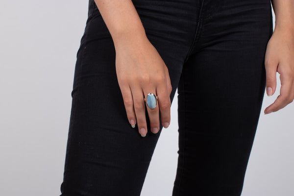 Ring Achat hellblau