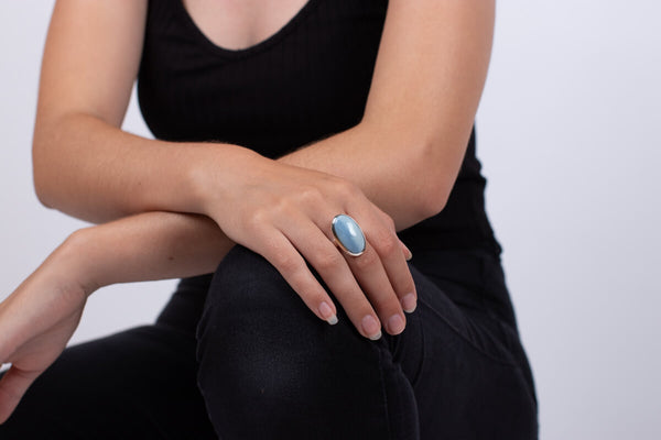 Ring Achat hellblau