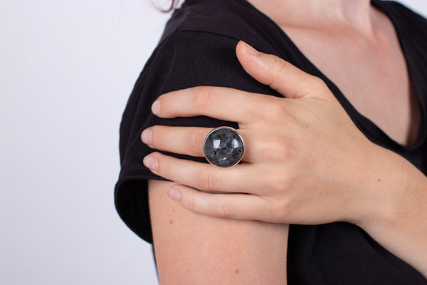 Ring Marmor mit Labradorit