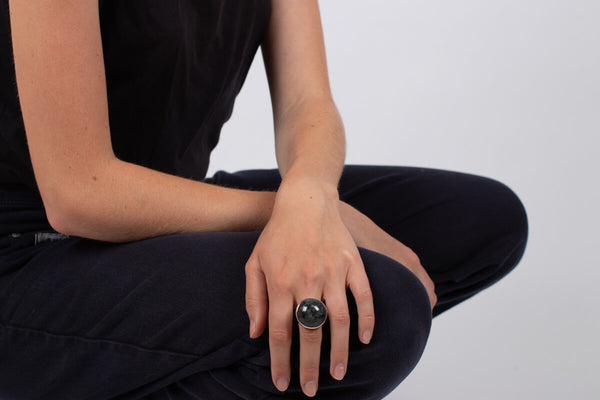Ring Marmor mit Labradorit