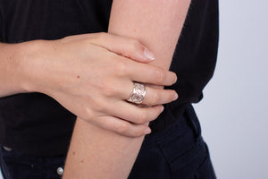 Ring Silber - Symbol aus der Blume des Lebens