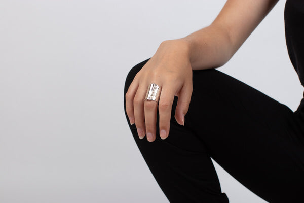 Ring Silber verziert
