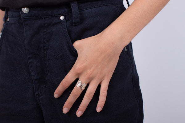 Ring Silber verziert