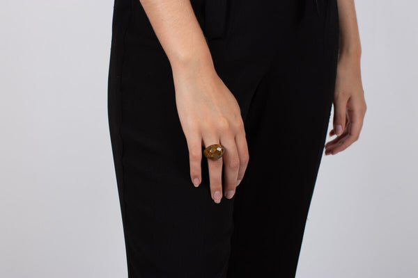 Ring Tigerauge facettiert