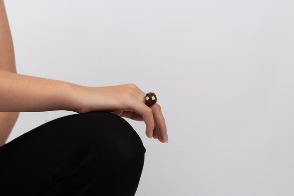 Ring Tigerauge facettiert