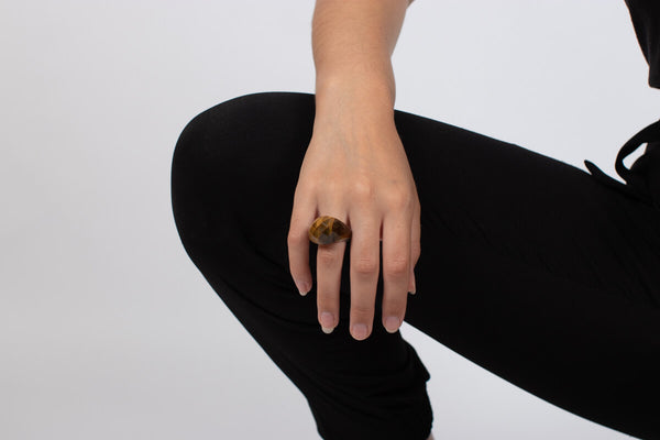 Ring Tigerauge facettiert