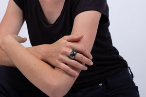 Ring Hämatit facettiert