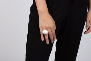 Ring Friedensachat facettiert