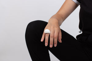 Ring Friedensachat facettiert