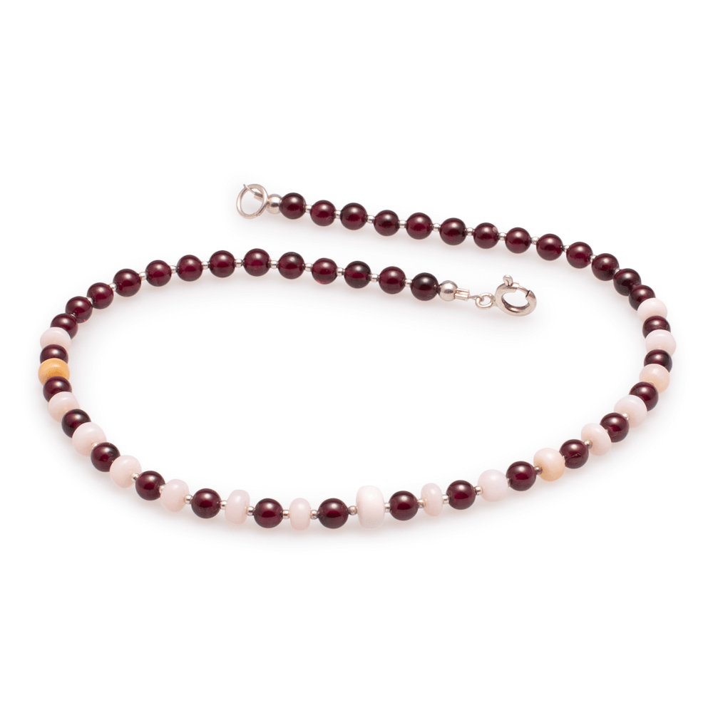 Halskette Granat & Andenopal #123