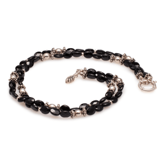 Halskette Onyx mit Silber