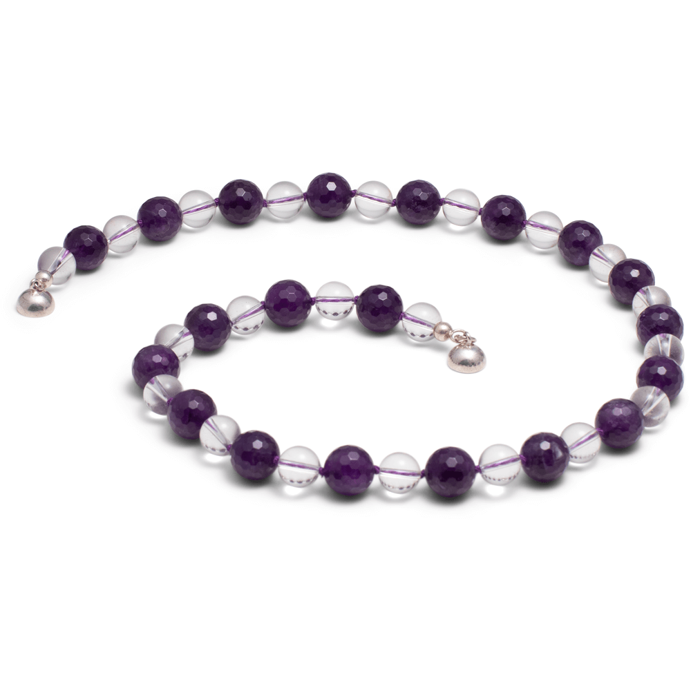 Halskette Bergkristall & Amethyst #524